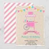 Snoepkar thema uitnodiging (Voorkant / Achterkant)