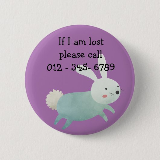 Snoepkonijn, contactpersoon voor kinderen voor noo ronde button 5,7 cm (Voorkant)