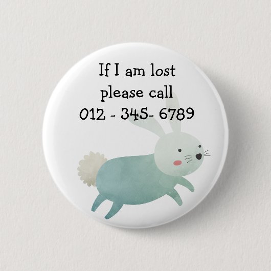 Snoepkonijn, contactpersoon voor kinderen voor noo ronde button 5,7 cm (Voorkant)