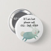 Snoepkonijn, contactpersoon voor kinderen voor noo ronde button 5,7 cm (Voorkant /achterkant)