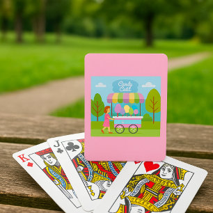Snoepkraam in het park Zoete zomerse traktatie Pokerkaarten