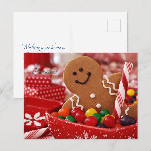 Snoepman van peperkoek, snoeprietje feestdagenkaart (Voorkant / Achterkant)