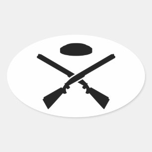 Snoeppistolen voor het schieten met een overval ovale sticker