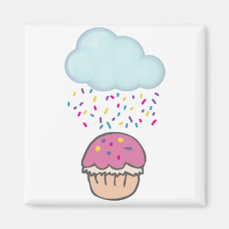 Snoepregen op Cupcake Magneet