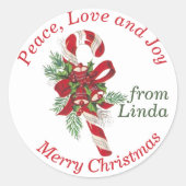  snoepriet, aangepast kerstcadeautje ronde sticker (Voorkant)