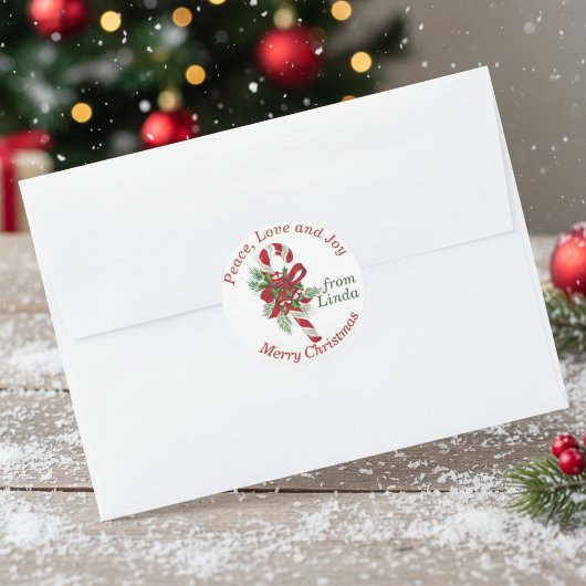  snoepriet, aangepast kerstcadeautje ronde sticker