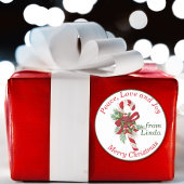  snoepriet, aangepast kerstcadeautje ronde sticker