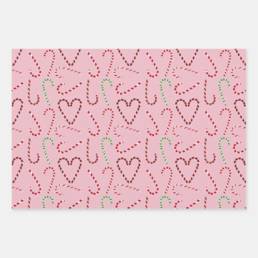 Snoepriet cadeau wrap 3 pack inpakpapier vel (Voorkant)