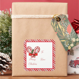 Snoepriet cadeaublaadjes vierkante sticker