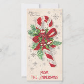  snoepriet en klokken aangepaste kerst feestdagenkaart (Voorkant)