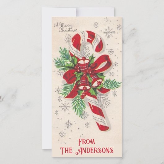 snoepriet en klokken aangepaste kerst feestdagenkaart (Voorkant)