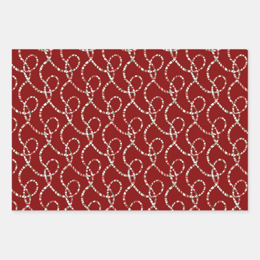 Snoepriet harten en linten cadeau wrap inpakpapier vel (Voorkant 3)