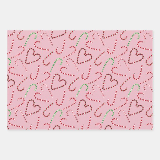 Snoepriet harten en linten cadeau wrap inpakpapier vel (Voorkant 2)