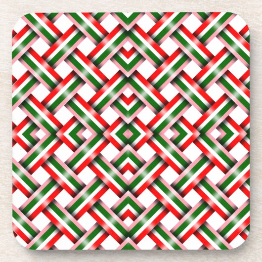 Snoepriet Kerst naadloos Flat Holiday Kaart Bier Onderzetter (Voorkant)