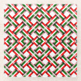 Snoepriet Kerst naadloos Flat Holiday Kaart Glazen Onderzetter