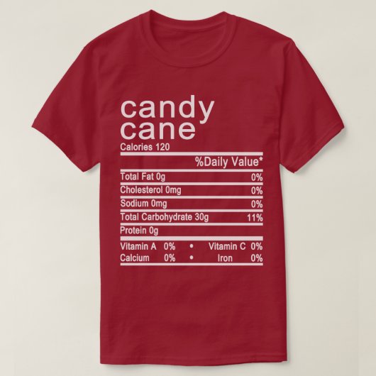 snoepriet Nutrition Facts label T-shirt (Design voorkant)