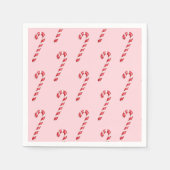 Snoepriet rode witte strepen op roze waterverf servet (Voorkant)