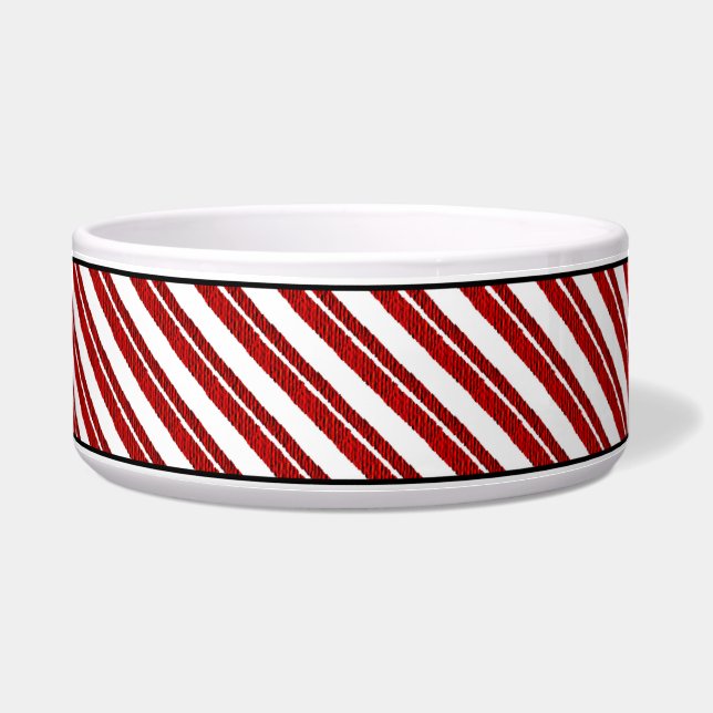  snoepriet Striped Holiday Pet Bowl Voerbakje (Voorkant)