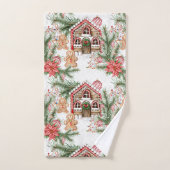 Snoeprietenhuis, poinsettia, tandenbroodman bad handdoek (Handdoek)