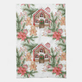 Snoeprietenhuis, poinsettia, tandenbroodman theedoek (Verticaal)