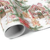 Snoeprietenhuis, tandenbrood, poinsettia cadeaupapier (Rol Hoek)