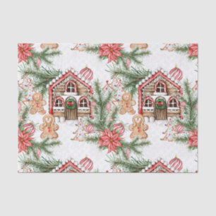 Snoeprietenhuis, tandenbrood, poinsettia tissuepapier