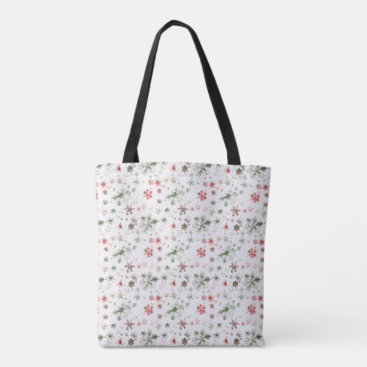 Snoeprietenhuis, tandenbrood, poinsettia tote bag (Achterkant)