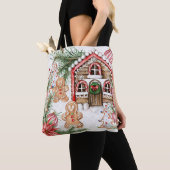 Snoeprietenhuis, tandenbrood, poinsettia tote bag (Dichtbij)
