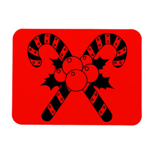 Snoeprietjes en mistletoe zwarte kerst magneet