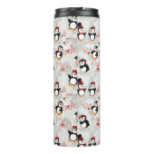 Snoeprietkerstpinguïns - Gepersonaliseerde naam Thermosbeker (Achterkant)