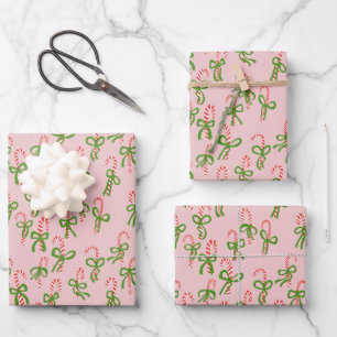 Snoeprietsnoep Xmas Holiday Pink Inpakpapier Vel