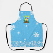 Snoeprietsnoeren Holly met Snowflakes op BLUE Schort (Voorkant)