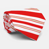 Snoeprietstrips voor snoepgoed in feestrood en wit stropdas (Opgerold)