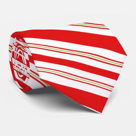 Snoeprietstrips voor snoepgoed in feestrood en wit stropdas (Opgerold)