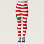 Snoeprietsuiker Holly Festive Unieke kerstfeestdag Leggings (Voorkant)