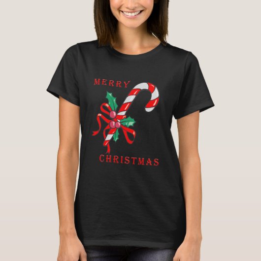 Snoeprietsuikerriet voor fijne kerst Rood T-shirt (Voorkant)