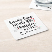 snoeprietwensen en mistletoe kisses kartonnen onderzetters (Schuin)