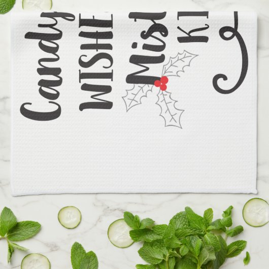 snoeprietwensen en mistletoe kisses theedoek (Gevouwen)