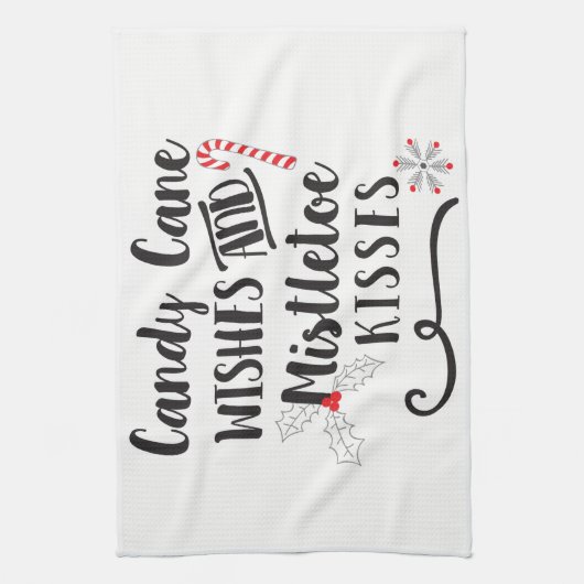snoeprietwensen en mistletoe kisses theedoek (Verticaal)