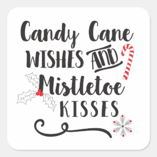snoeprietwensen en mistletoe kisses vierkante sticker
