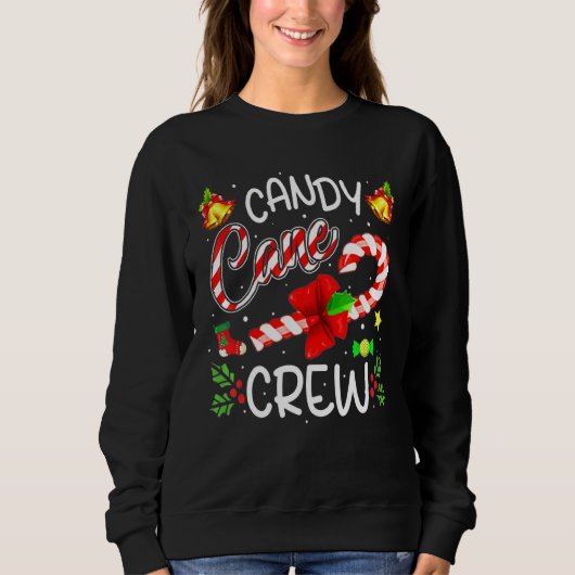 Snoepstok Crew Kerst Snoep Kerstmis Trui (Voorkant)