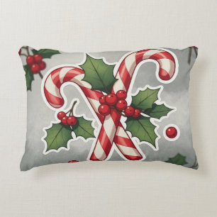 Snoepstok Duo Met Hulst En Bessen Accent Kussen