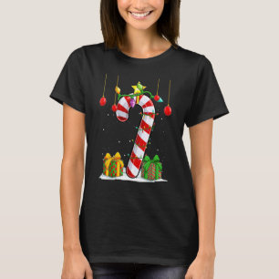 Snoepstok Kerstsfeer Rood en Wit Snoepgoed T-shirt