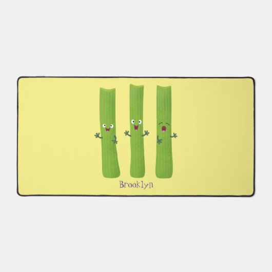 Snoepstokjes trio cartoon groenten bureaumat (Voorkant)