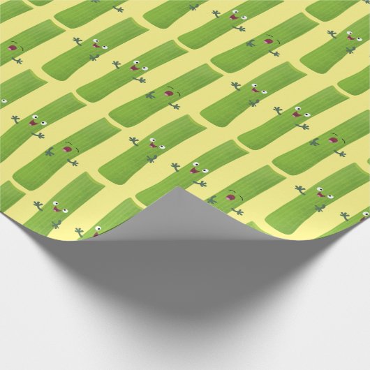 Snoepstokjes trio cartoon groenten cadeaupapier (Hoek)