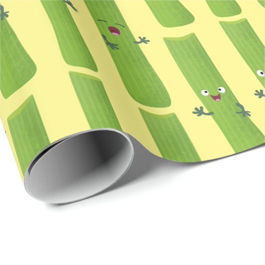 Snoepstokjes trio cartoon groenten cadeaupapier (Rol Hoek)