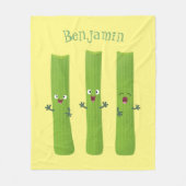 Snoepstokjes trio cartoon groenten fleece deken (Voorkant)