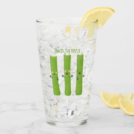 Snoepstokjes trio cartoon groenten glas (Achterkant ijs)