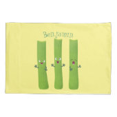 Snoepstokjes trio cartoon groenten kussensloop (Achterkant)