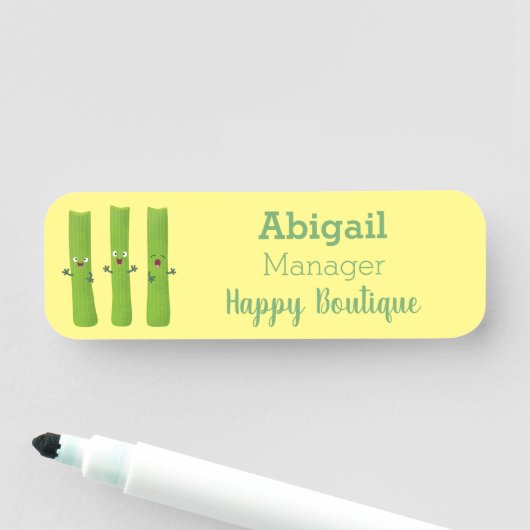 Snoepstokjes trio cartoon groenten naamplaatje (In situ)